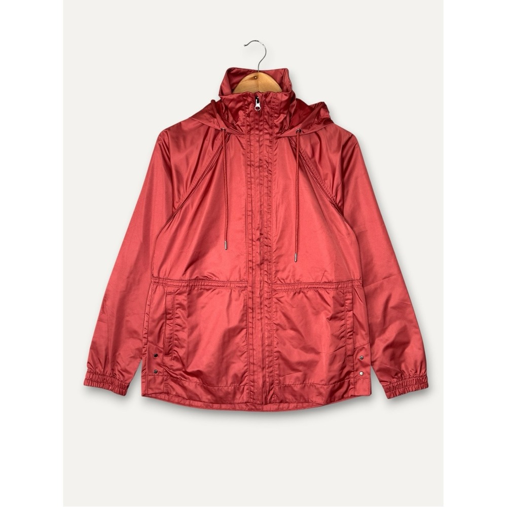 Avia Womens Commuter Hooded Rain Jacket Sz XS Red Utility Technical Outdoor